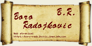 Boro Radojković vizit kartica